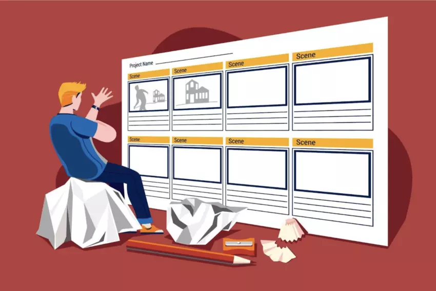 Illustration of a storyboard planning impactful video content, aligned with Cincopa’s video tools.